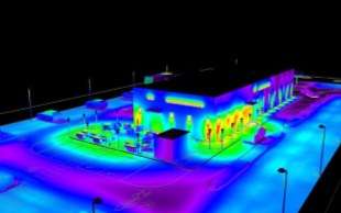 Simulazione illuminotecnica di un ristorante McDonald's